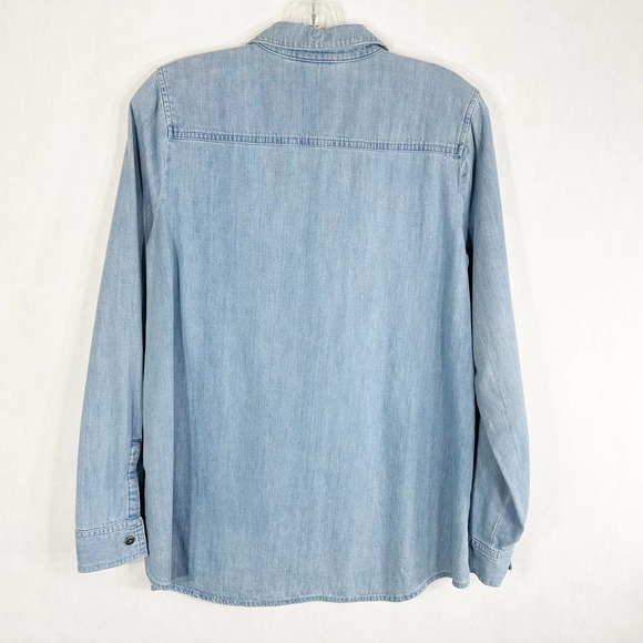 J Jill XS Shirt Button Down‎ Denim Light Blue Top Blouse Jean Cotton Women 370 - Picture 2 of 9